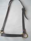 Fange el. tr�kke grime "islandsk" - 4 mm tyk & 20 mm bredt, lsort  l�der . 